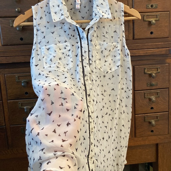 Xhilaration - Target, The Birds, sheer white and black detail, small - Picture 5 of 5